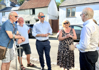 Greg visits Tingewick to meet residents affected by recent flooding