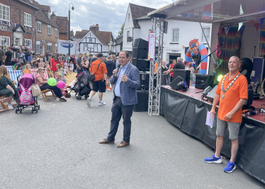 Greg speaking at the Princes Risborough Summer Festival.