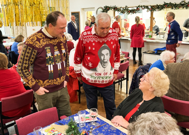 Greg volunteers at Princes Risborough Over 75s Christmas Lunch