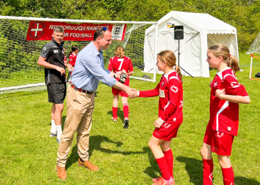 Greg presents trophies at Risborough Rangers Junior Football Club Tournament