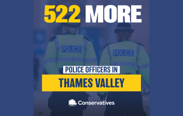 Greg welcomes news of 522 extra police officers in Thames Valley thanks to Conservative Government