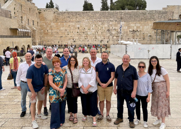 The delegation at the Western Wall in Jerusalem.